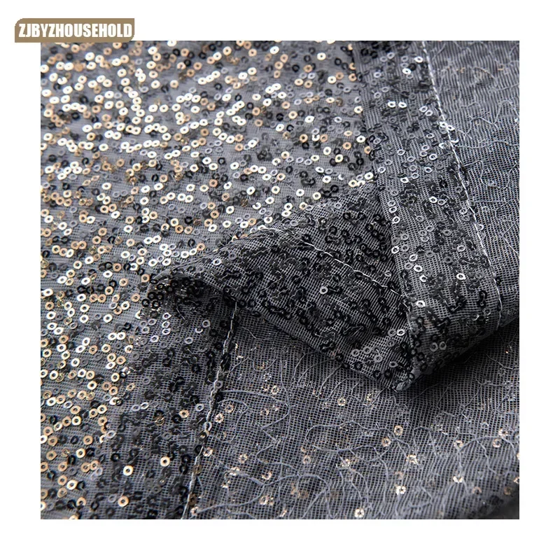 

European Luxury Curtains Tulle for Bedroom Living Room New Middle East Sequin Gradient Gauze Curtain Prom Sequin
