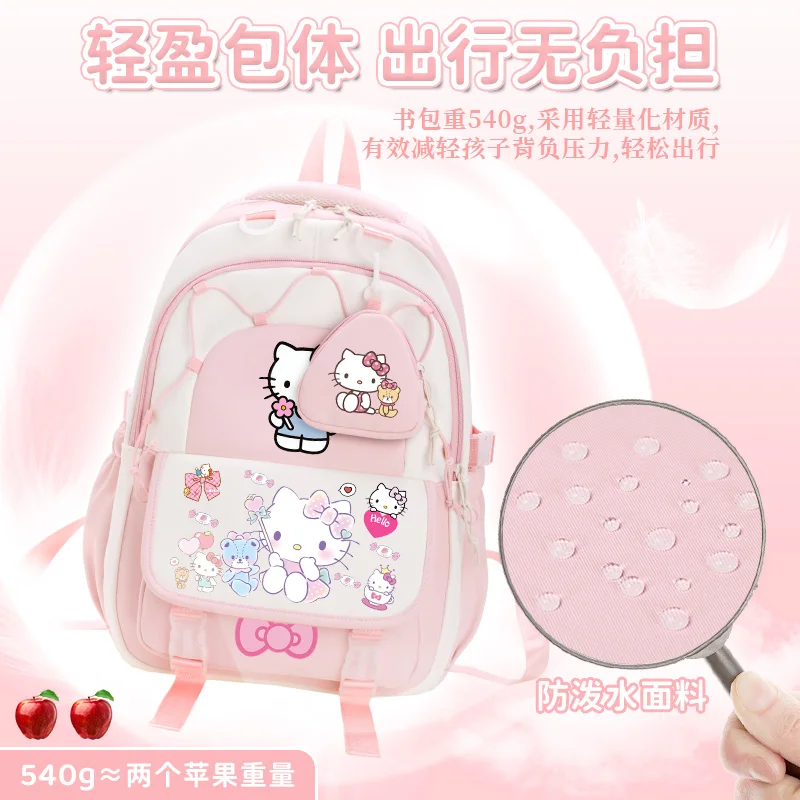 Mochila para niñas de Hello Kitty 2025, nueva mochila escolar para adolescentes de gran capacidad con bonitos dibujos de Disney