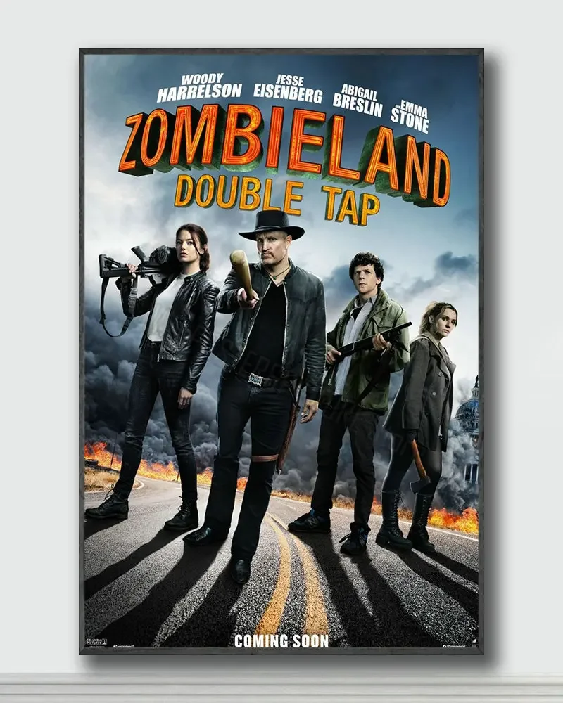 NJ300 زومبي لاند مزدوج الحنفية فيلم الحرير الملصقات والمطبوعات جدار الفن ملصق فني ديكور المنزل #1