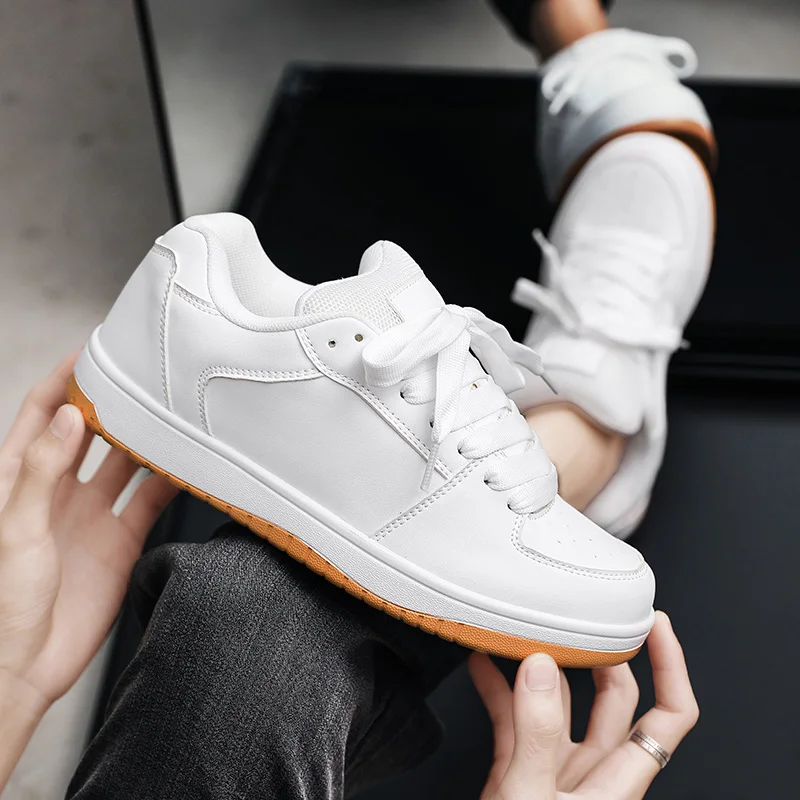 New men\'s women\'s classic sports shoes are fashionable casual comfortable breathable light high elastic white large size 39-46