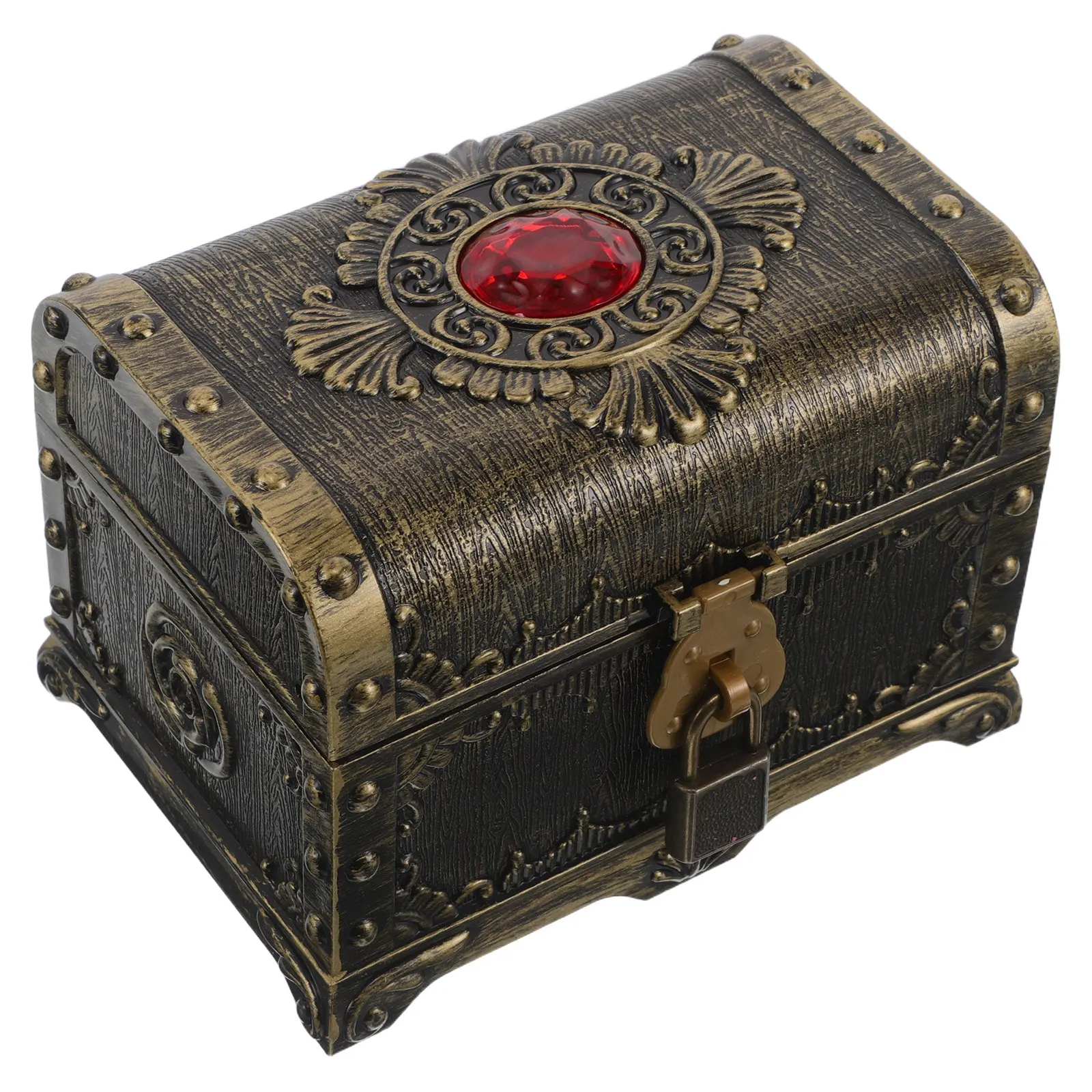 

Винтажный пластиковый сундук-сокровищница в пиратском стиле для детей: декоративный контейнер для хранения, реквизит для приключенческих игр, награда для охоты за сокровищами