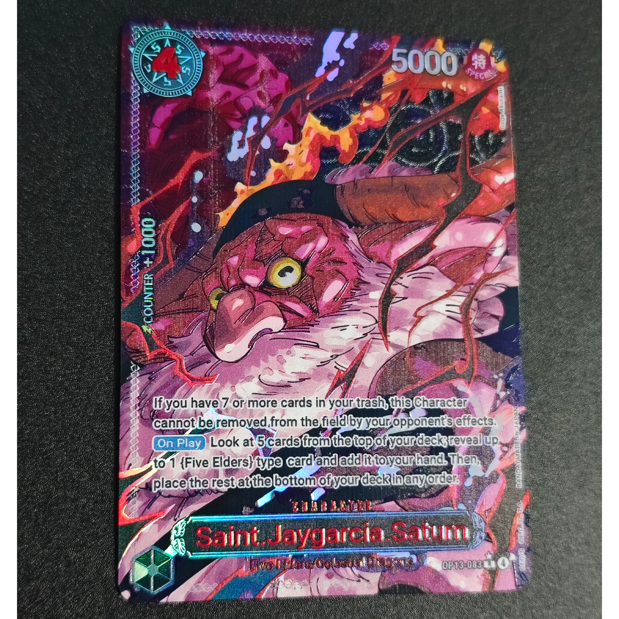 قطعة واحدة OP13 الإنجليزية خمسة كبار السن نادر جودة عالية الملمس بطاقة فلاش الذاتي الكلاسيكية أنيمي جمع بطاقة لعبة هدية