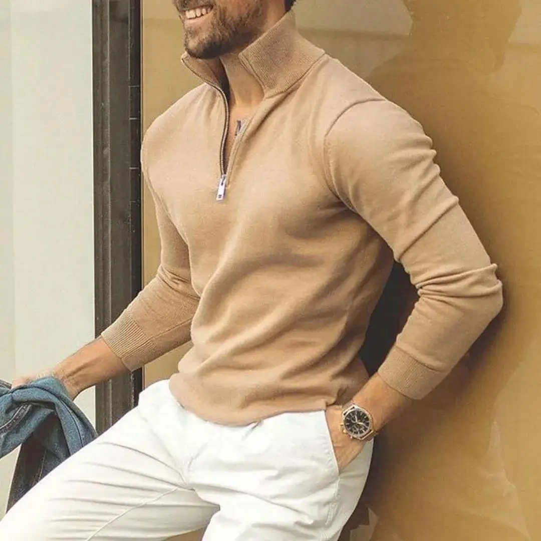 

Men's Long Knitted Sweater Top Base irt Knitwear Casual Youth Polyester Non-deformable Turtlene Full Sve Autumn Wear