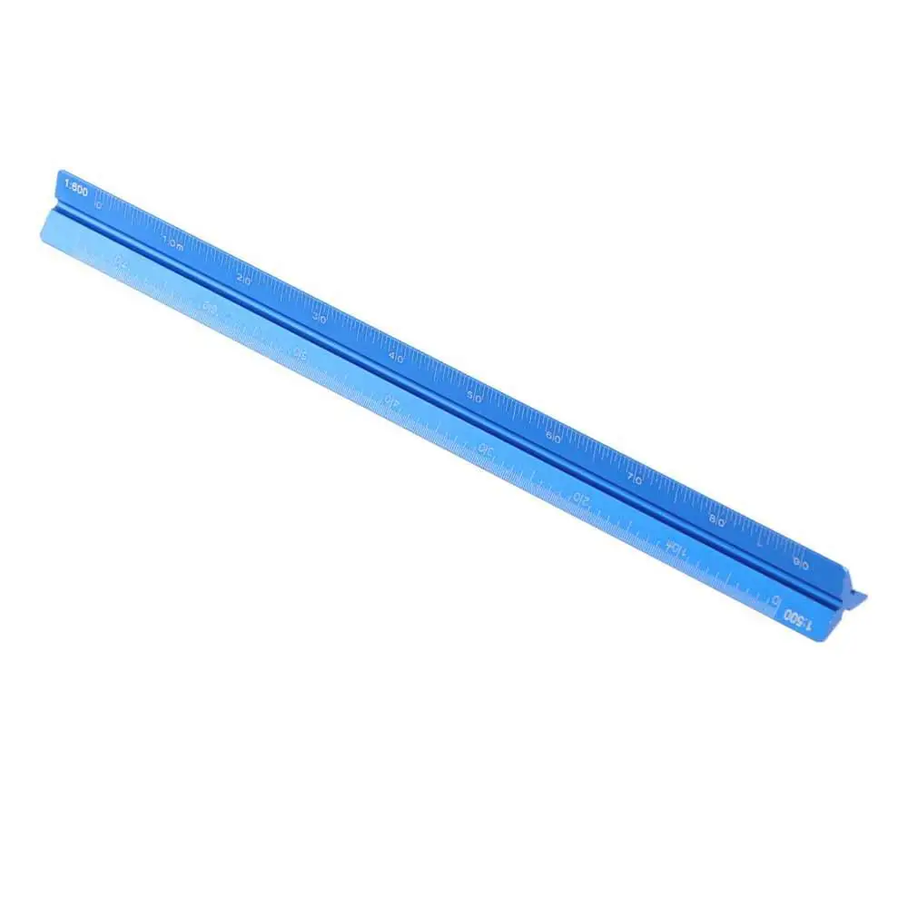 Aluminum Alloy Triangular Scale Ruler Multi-function Technical Measuring Ruler 15cm 30cm Colorful Metal Ruler Drawing Tools