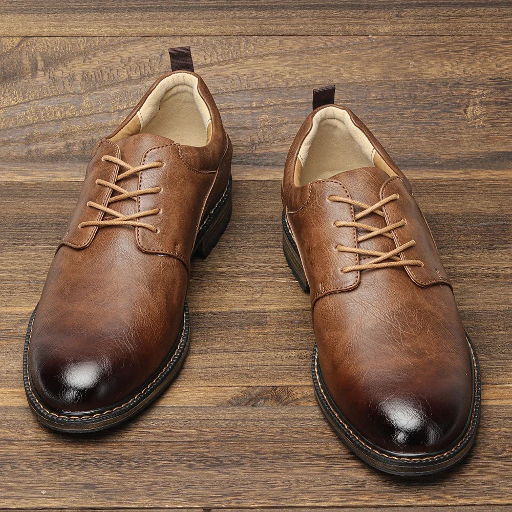 

Pop40-46 Size Men's Casual Leather Shoes Comfortable Fashion Brand 2025 Trendy Footwear