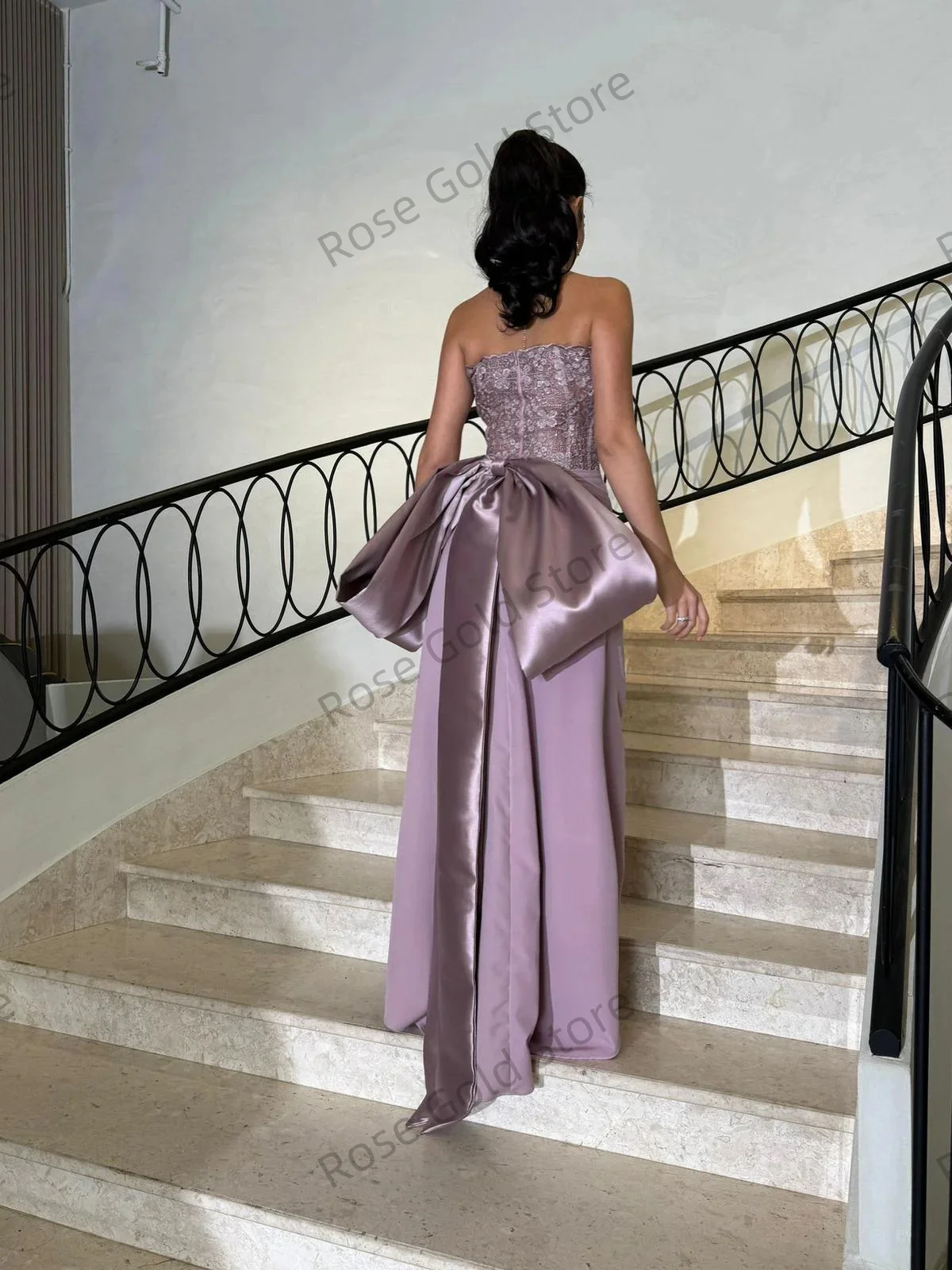 فساتين سهرة بحورية البحر أرجوانية من الوهم بدون حمالات ترتر فيستدو دي نوش مخصصة رائعة لحفلات أعياد الميلاد والحفلات الراقصة