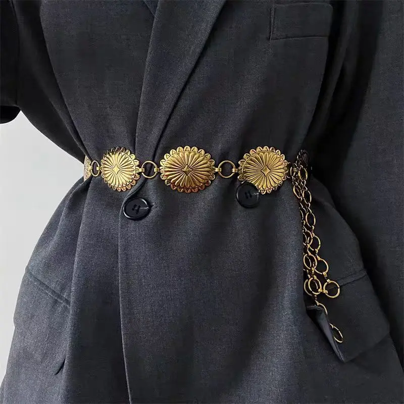 

2025 New Premium Floral Waist Chain for Women Korean Style Versatile Accessory for Dresses Jeans Fashionable Elegant Design