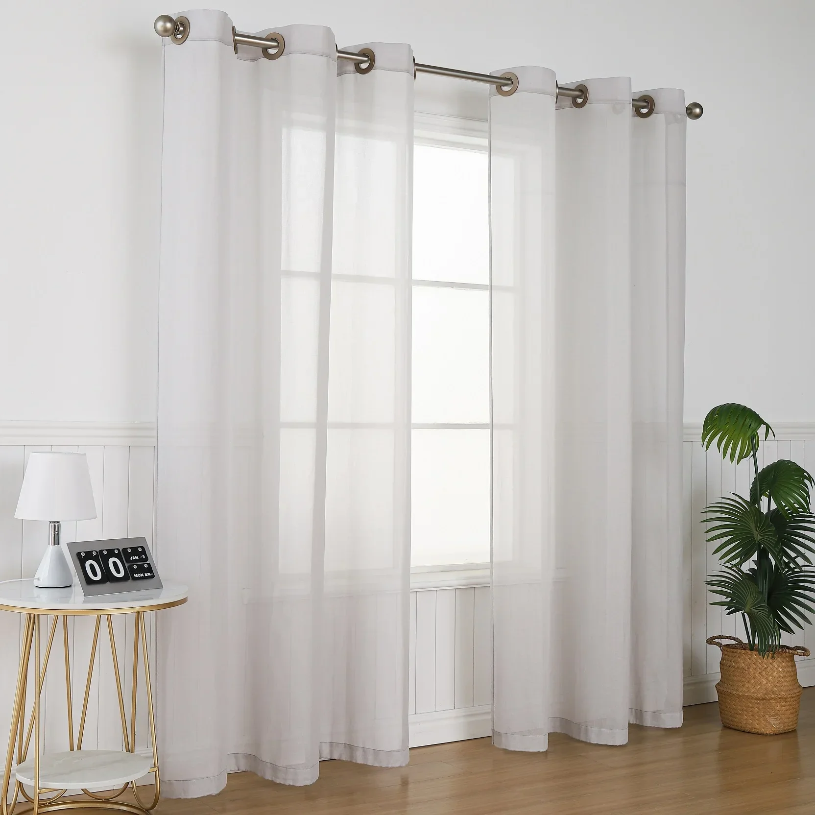 Anti-radiation Emf Shielding Cotton & Silver Mesh Curtains for Window, White Anti Radiation Window Curtain