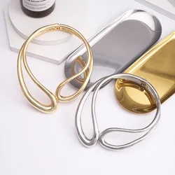 ZAA Metal Cord Necklace Simple Choker Necklaces Bracelets Women Girls Elegant Luxury Daily Vacation Decortion Party Gifts