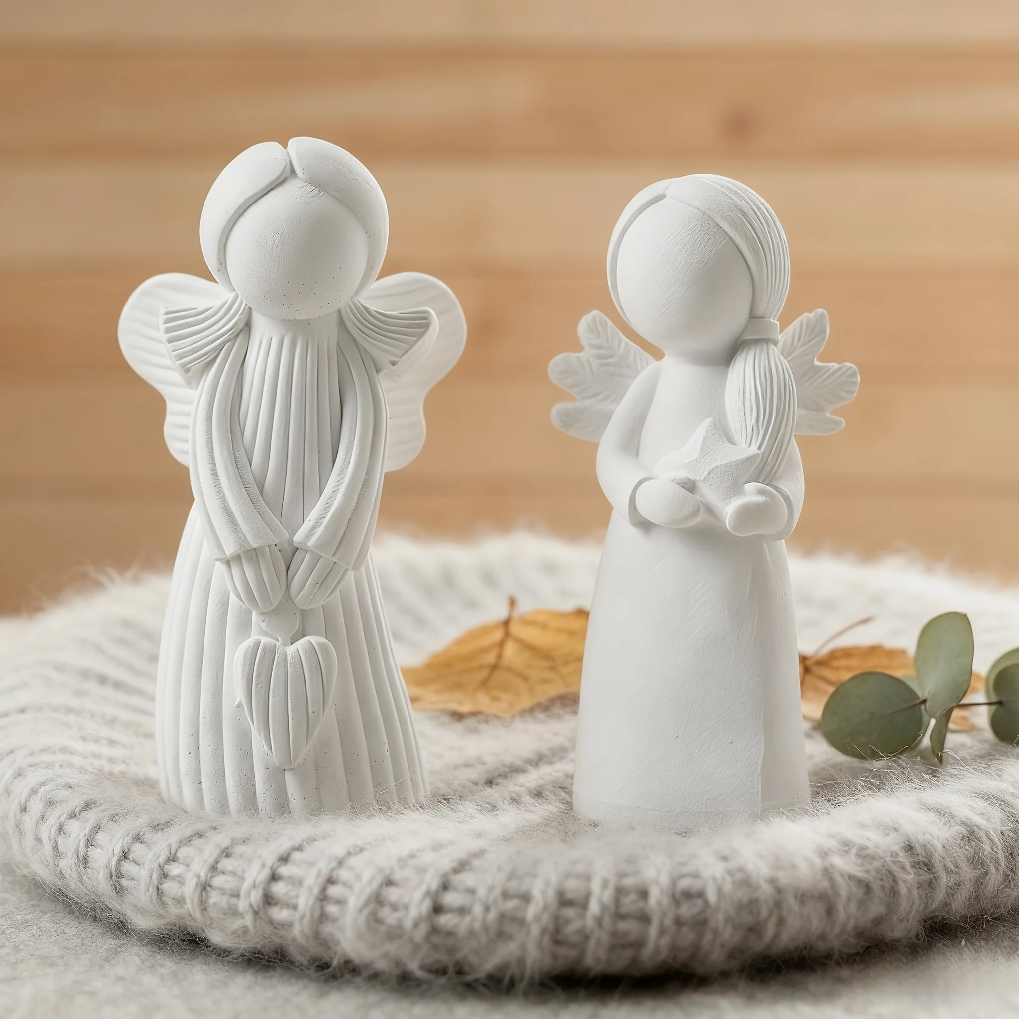 DNEJIU 2 moldes de silicona de ángel para fundición de resina, ángel y/ángel con diseño de corazón, moldes artesanales antiadherentes hechos a mano adecuados