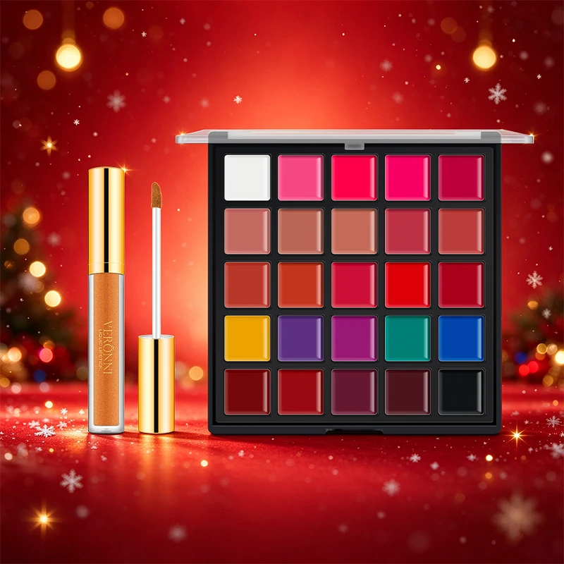 20 Colors Lip Gloss Makeup Palette Matte Lip Cream Set Long Lasting Waterproof Lip Tint Cosmetic for Halloween Party Makeup