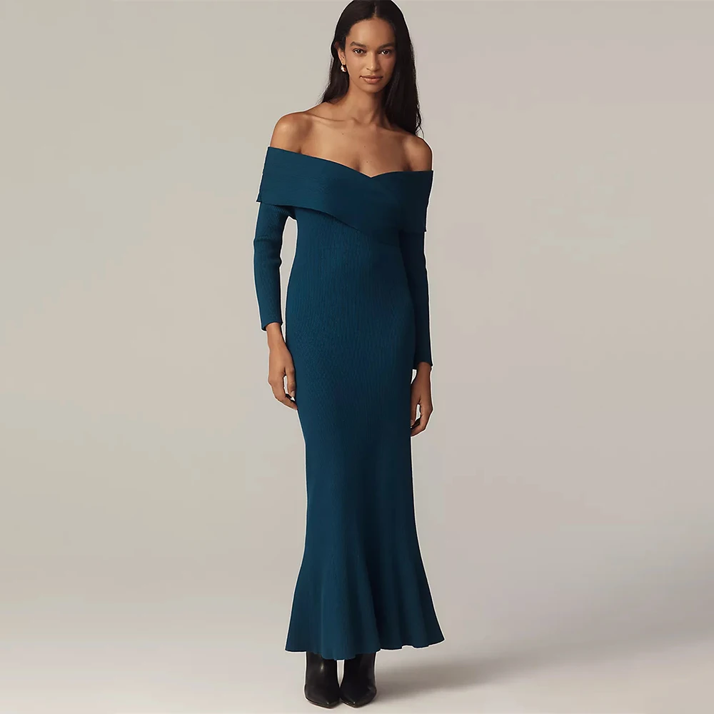 

Mother of the bride dress Long Sleeve V neck Mother Dress Elegant Mermaid Shoulder Formal Party Mother Of Groom Dress Customized
