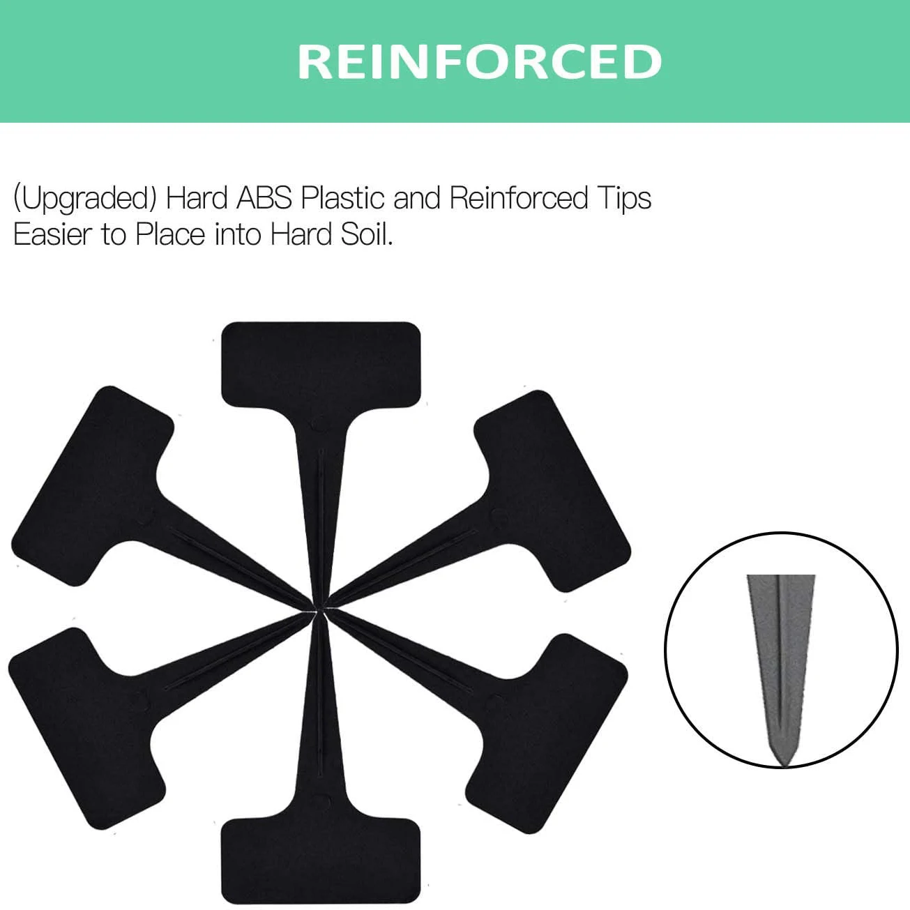 Label tanaman hitam jenis T, penanda tanaman untuk sayuran bunga, dapat dipakai ulang, label taman, 101 buah/set