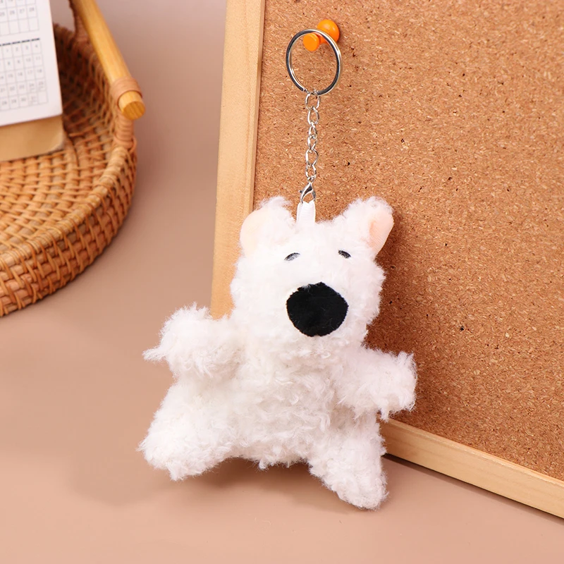 1PC Lovely Cartoon Puppy Plush Toy Stuffed Animal Doll Keychain Plush Doll Toys Car Key Accessories Backpack Pendant Bag Charms