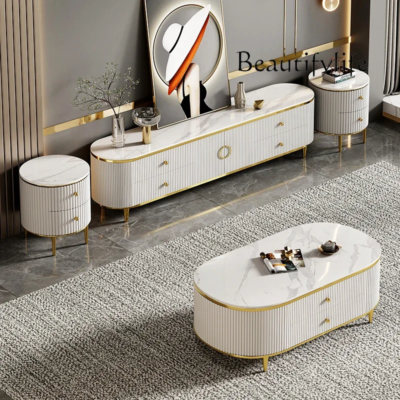 

Television Salon Living Room Furnitur Modern White Tv Cabinet Luxury Legs Gold Stand Drawer Cabinet Home Storage Meuble