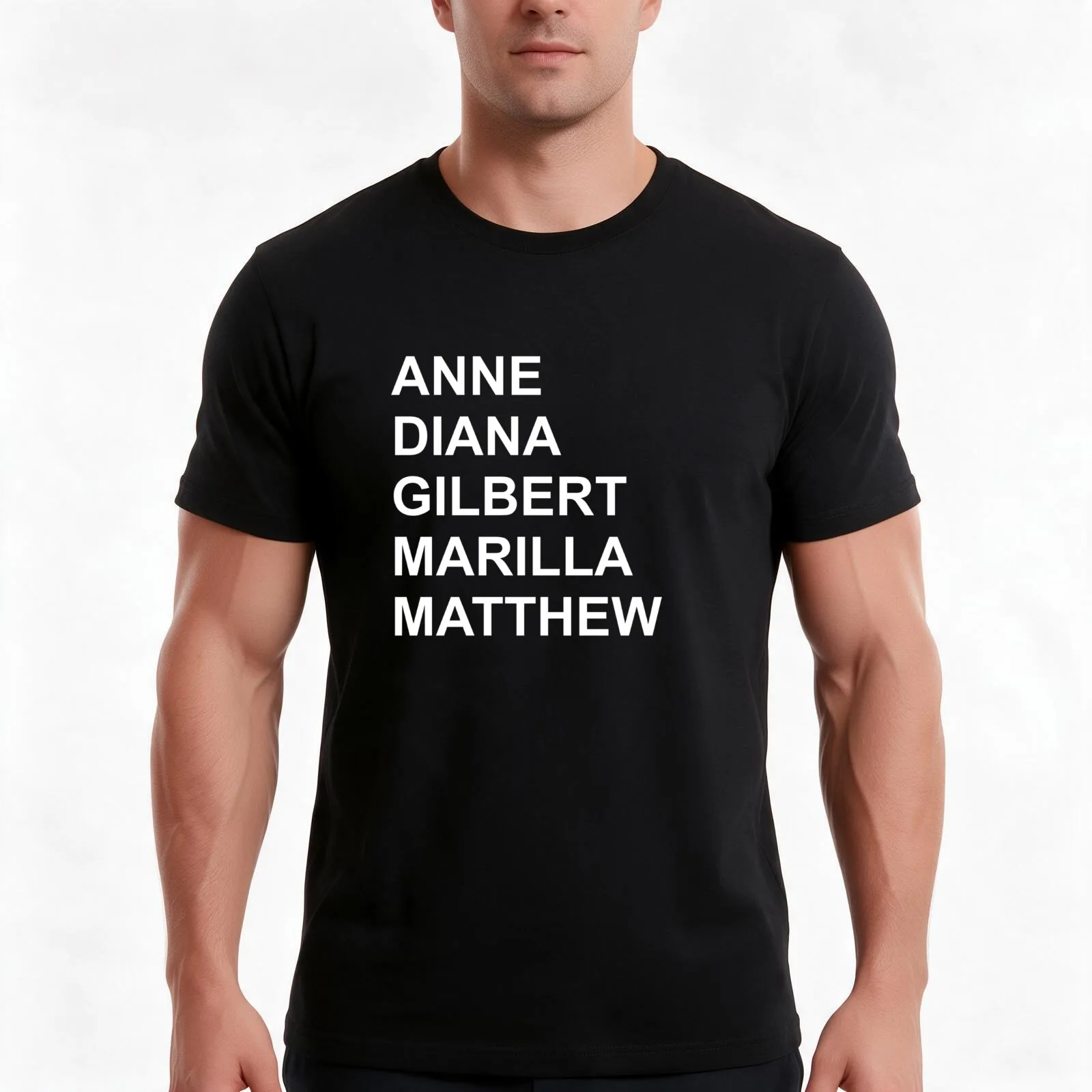 Anne Diana Gilbert Marilla Matthew T-Shirt, Summer Casual Cotton Tee, Oversized Streetwear Tops, Vintage Graphic Print