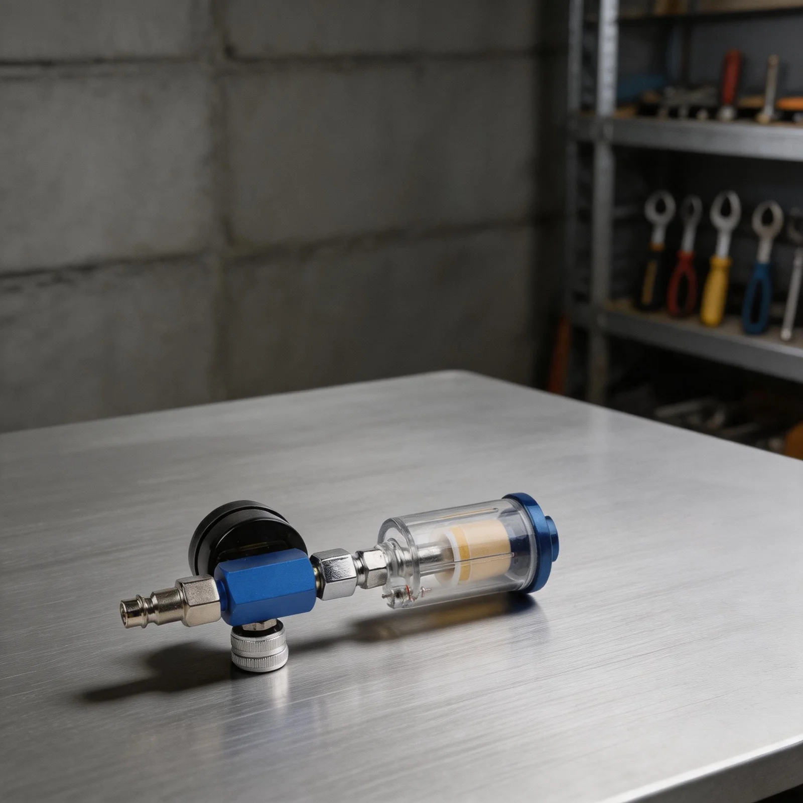 In-line Filter Air Regulator Gauge Airbrushing Copper Construction Transparent Filter Bowl Compact Filter Unit