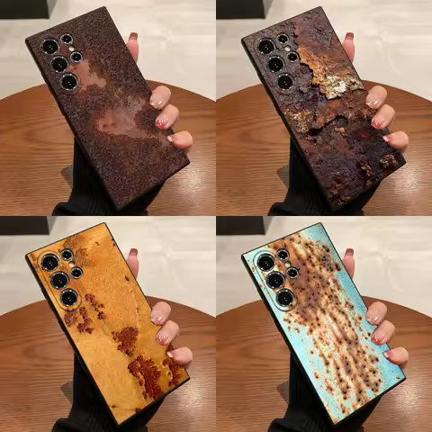Retro Industrial Style Rusty Phone Case For Samsung S25,S24,S21,S22,S23,S30,Ultra,S20,Plus,Fe,Lite,5G Black Box