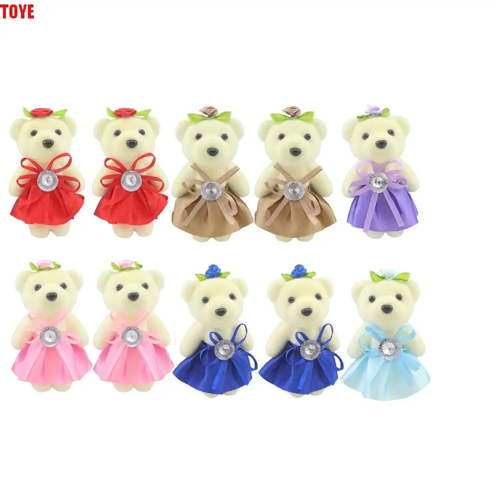 

10pcs/set Foam Bear Bear Plush Foam Toys Plush Animal Cartoon Mini Bear Flower Bouquet 10cm Plush Doll Cartoon Bouquet Doll