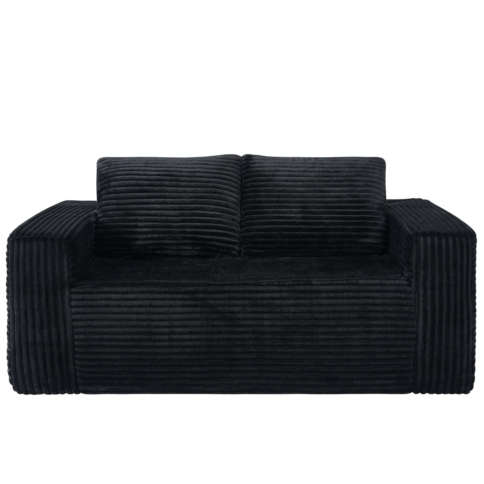 63 Inch Corduroy Loveseat Sofa, No Frame Compressed Couch, High Density Foam 2-Seater Furniture for Small Space, Bedroom, Office