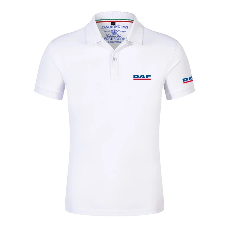 2024 DAF TRUCKS COMPANY TRUCKER LOGO Men's New Cotton Polo Shirt Solid Color Sports Slim Fit Summer Fashion Casual Tops Clothing