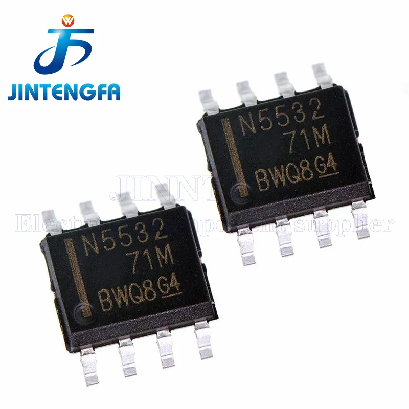 10PCS NE5532 NE5532P NE5532AP DIP-8 NE5532DR NE5532ADR N5532 N5532A SOIC-8 SMD Dual Low-Noise Operational Amplifiers IC
