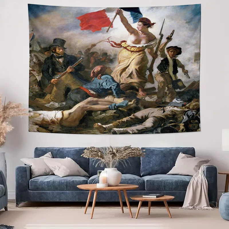 الثورة الفرنسية نسيج جدار ديكور فني للمنزل اللوحة التاريخية خمر رمي بطانية غرفة النوم الجمالية الجدار الشنق هدية