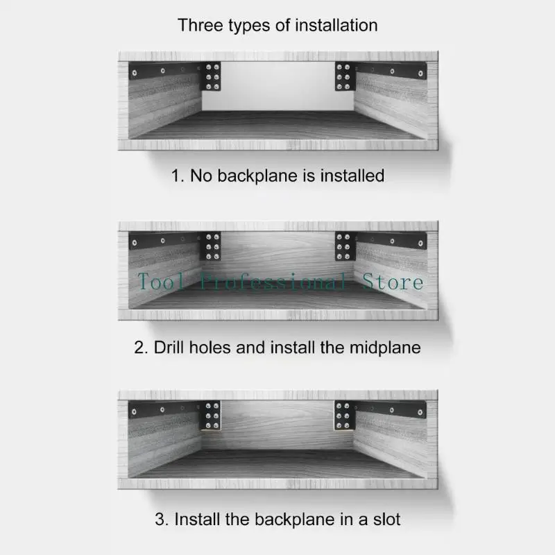 57QF Wall Shelf Bracket Heavy Duty Metal Shelves Brackets Suspended Tripod Shelf Thicked Invisible L Brackets Enduring