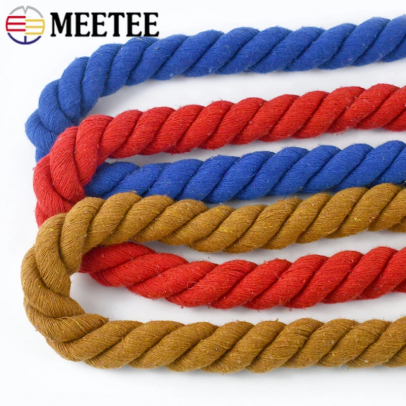 2Meters Meetee 20mm 3 Shares Colored Twisted Cotton Cords Bag Home Textile Tree Decoration Rope DIY Sewing Accessories Crafts