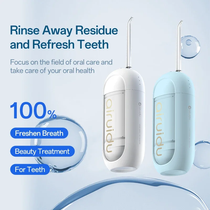 

Portable Oral Irrigator Dental Water Flosser 3Modes IPX7 Waterproof USB Rechargeable 1300mAh Battery Teeth Cleaner with 4Nozzle