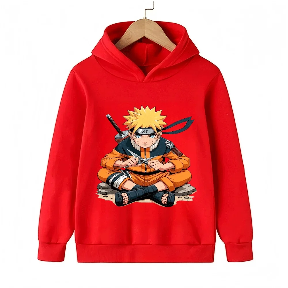 Naruto Anime Hoodie Uzumaki Ninja Shuriken Print Streetwear Unisex Herren Damen Oversized Casual Sweatshirts Langarm – Detail 5