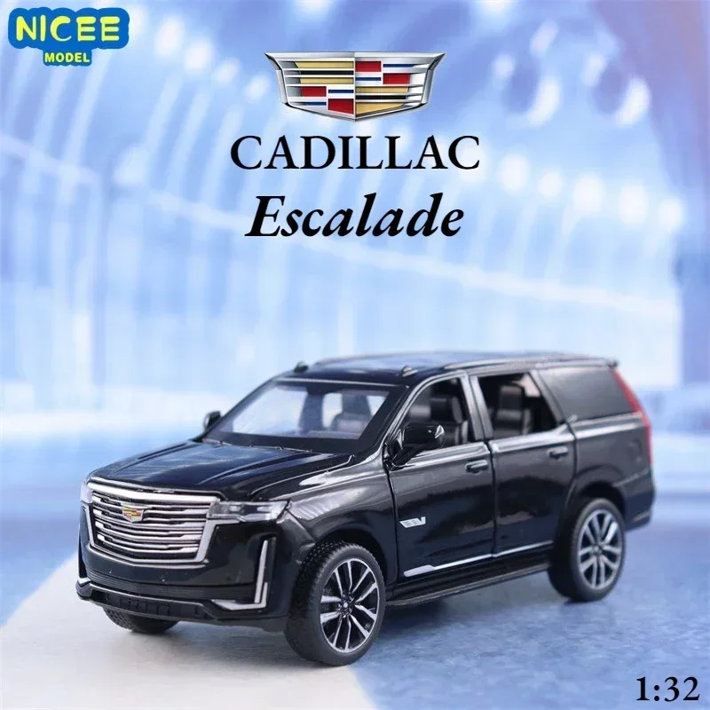 

1:32 Cadillac Escalade off-road vehicle Diecast Metal Alloy Model car Sound Light Pull Back Collection Kids Toy Gifts F563