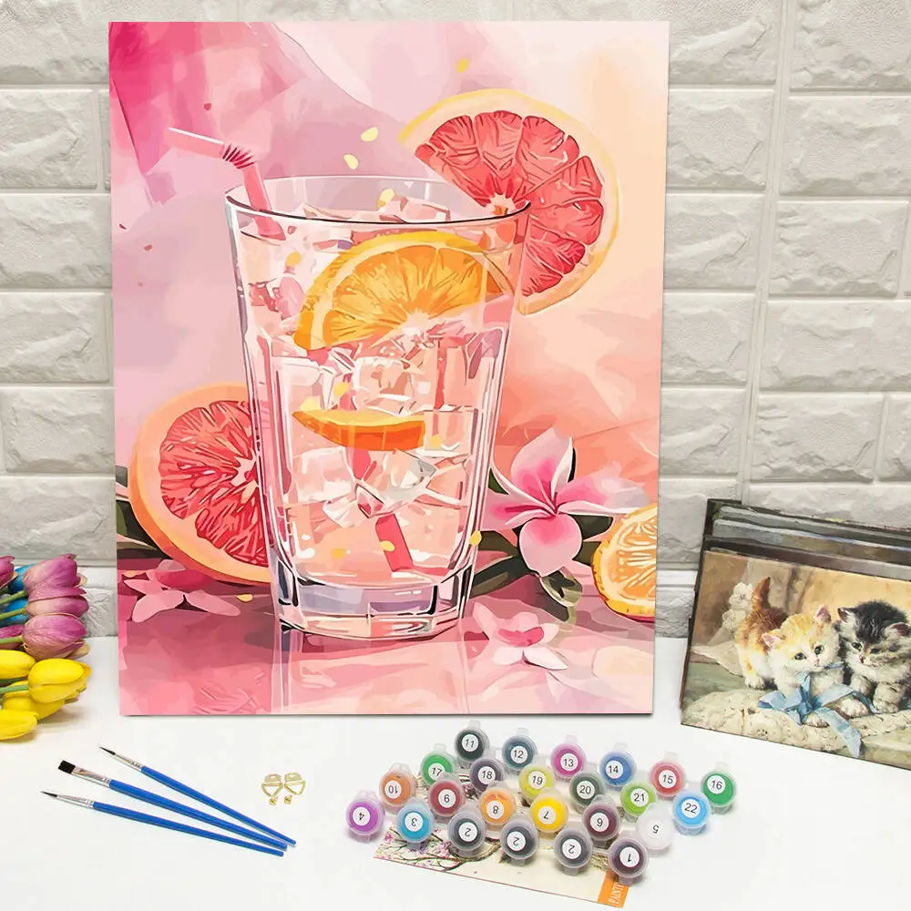 Pintura al óleo por números paisaje de montaña DIY pintura Digital casa árbol paisaje imagen artesanía sobre lienzo regalo pintado a mano