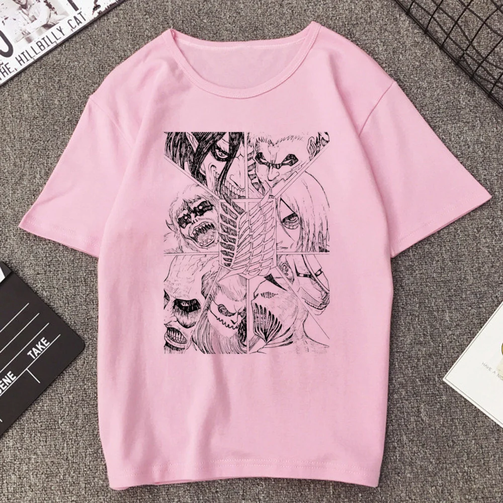 Attack on Titan t-shirt female summer 2000s korean fashion meme harajuku shirt aesthetic Retro party japanese
