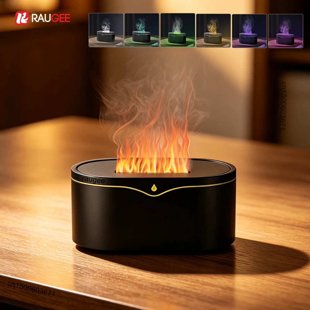 Aroma Air Humidifier Mini Aroma Diffuser Flame Essential Oils Diffuser Home Fragrance Diffuser with Night Light Air Humidifier