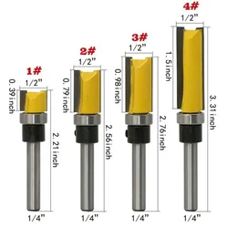 Milling Cutter 1/4 Handle Milling Cutter Copy Trimming Knife Shank Top Bearing Flush Trim Pattern Woodworking Tools Accessories