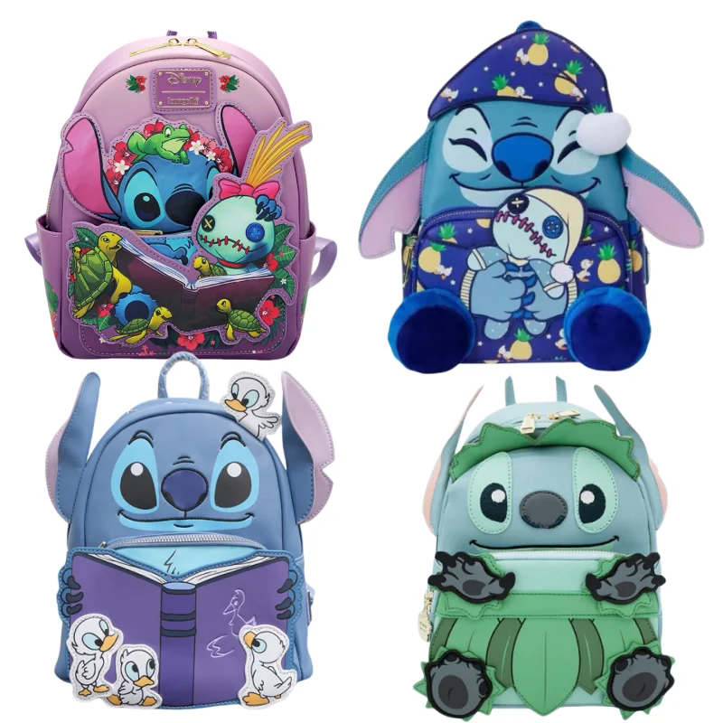 

New Disney Loungefly Lilo&Stitch Stitch And Scrump Buddy Backpack Anime Student Large Capacity Backpack Surprise Kawaii Gift