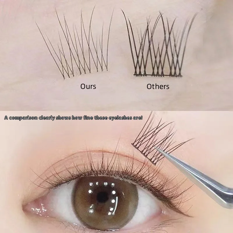 120pcs Self-Adhesive False Eyelashes, Natural Long DIY Individual Eyelashes Extension, Single Cluster Internet Segmented Eyelash
