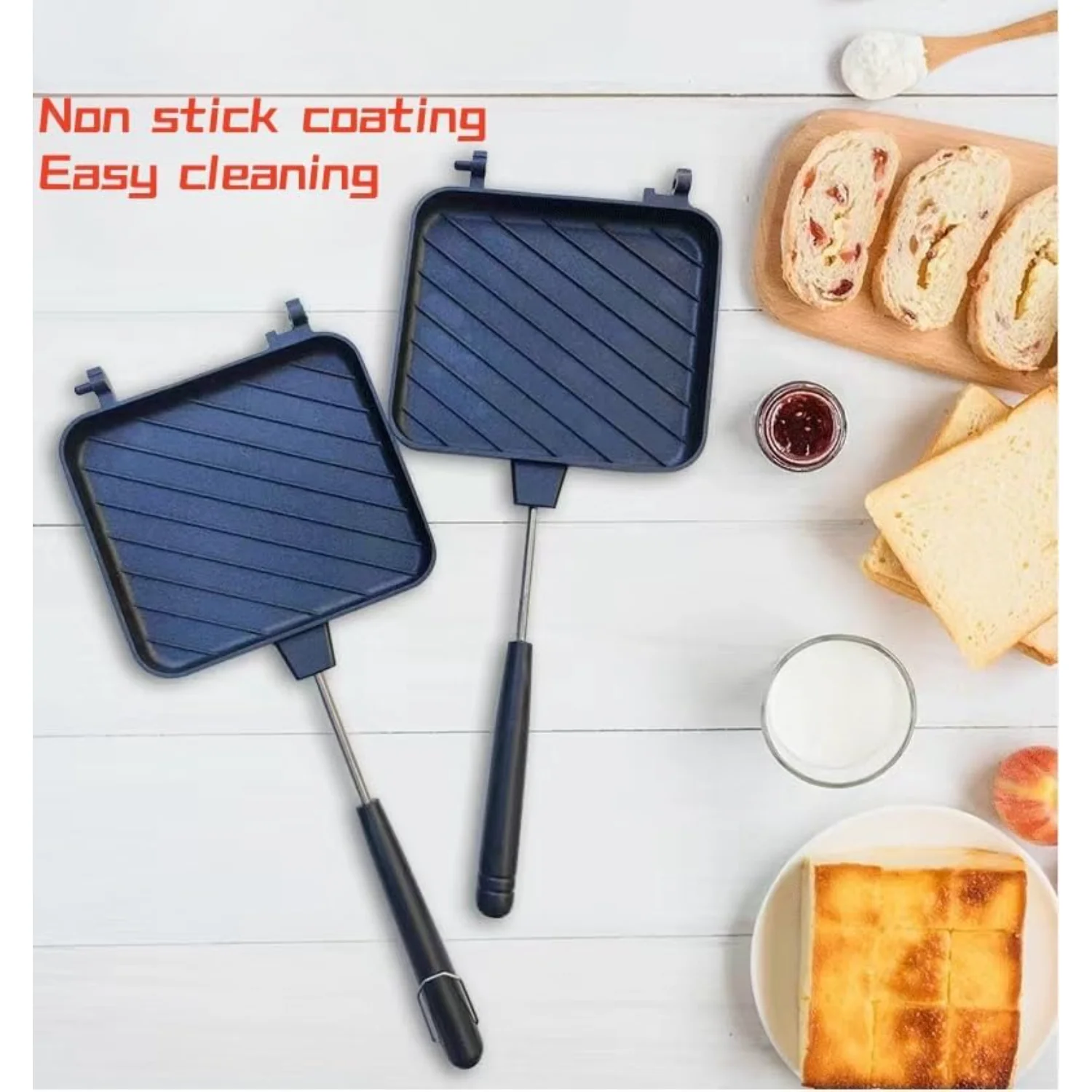 Сэндвич-машина 4w1h — портативная антипригарная кастрюля, сэндвич-машина, утюг для кемпинговых пирогов, двусторонняя кастрюля, утюг для пирогов, подходит для сани