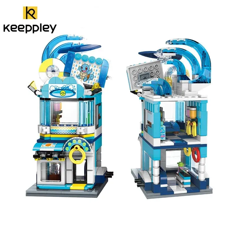 Keepley Building Block Pokémon Series Street View Charmander Street View Puzzle City Toy Splicing Model Desktop Decoration Gift