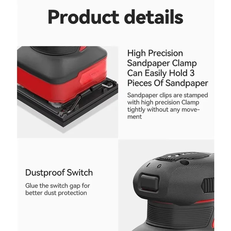 Mini moteur pour le travail du bois à rail carré haute puissance 260 W - Petit ponceuse plate la plus vendue