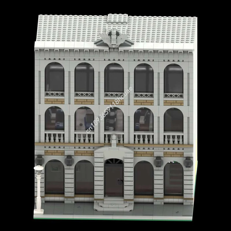 1858 elementów MOC Bank Miejski nan Model Klocki Zabawki dla Dzieci Modułowe Składanie Pomysł na Prezent Urodzinowy Architektura Prezent na Boże Narodzenie