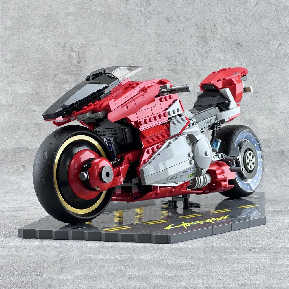 1082 pçs garagem diy moc 2077 blocos de construção da bicicleta motocicleta corrida montagem modelo brinquedo tijolo exposição presente aniversário das crianças