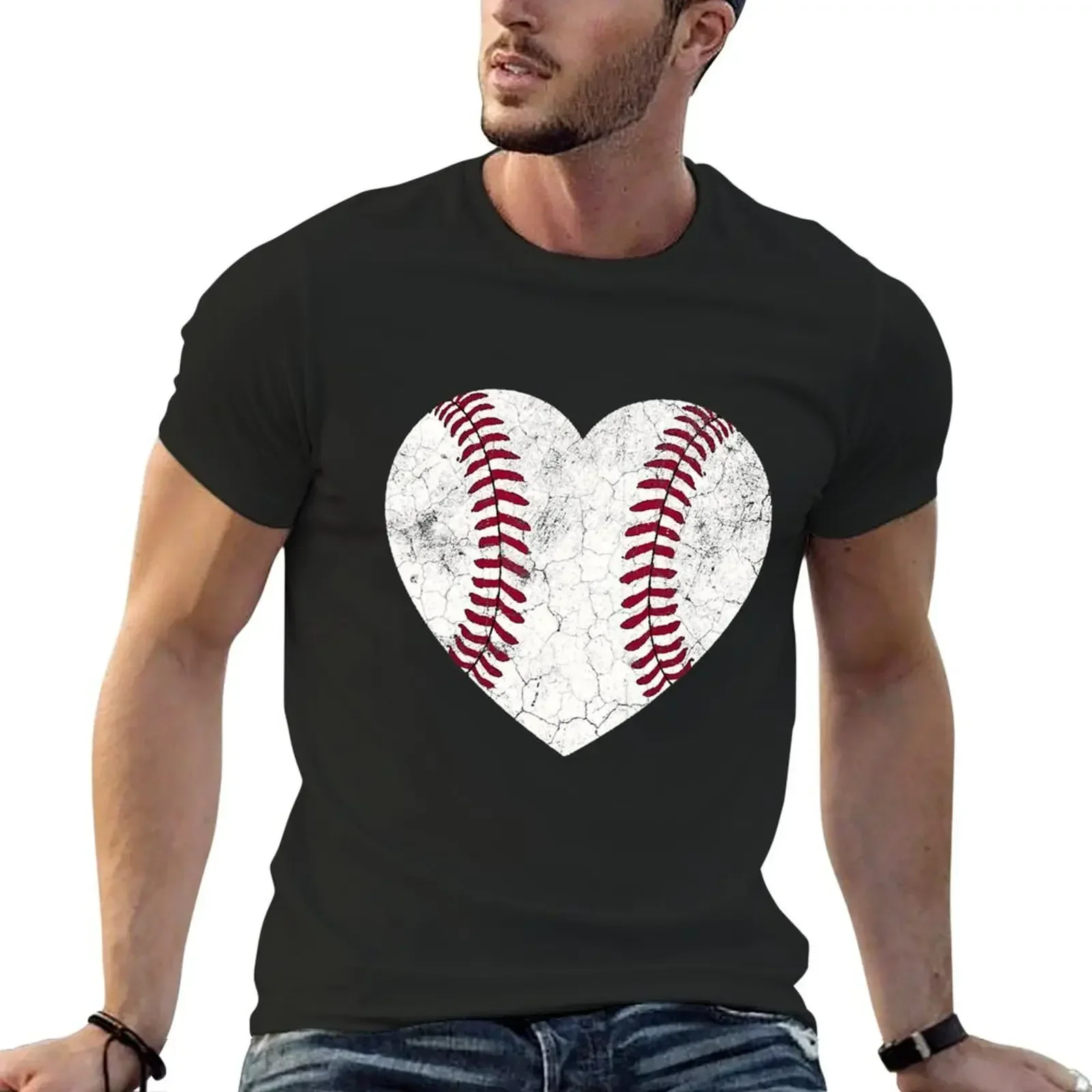 Baseball Heart Cute Mom Dad Brother Sister Family Baseball T-Shirt plain cheap stuff oversized t shirt men