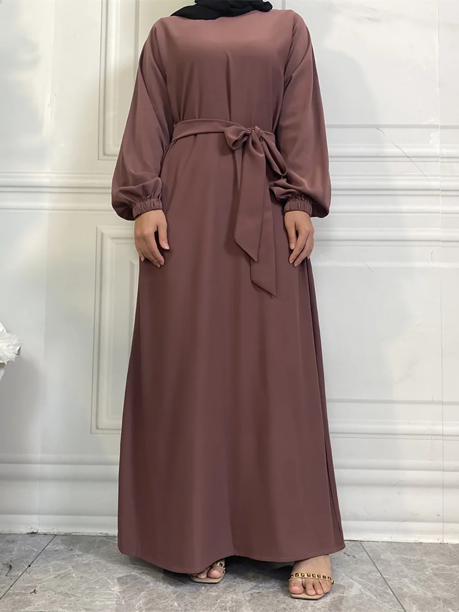 حار سيلي أسلوب بسيط فساتين مغربية قفطان تركيا بلون الخليج عبايات المرأة الإسلامية فستان طويل مسلم السعودية رداء رمضان 106