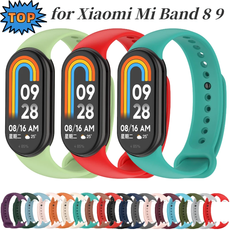 Silicone Strap for Xiaomi Mi Band 8 9 Smartwatch Replacement Soft Bracelet Wristband Belt for Mi Band 8 9 Correa Accessories