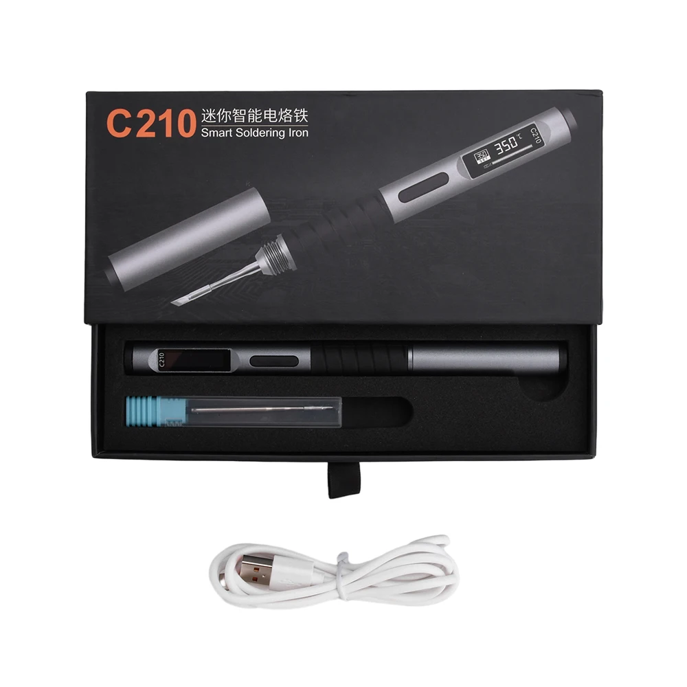 

C210 Adjustable Temperature Soldering Iron DC 9-20V 80-450℃ Welding Solder Rework Station 100W Portable Repair Tool