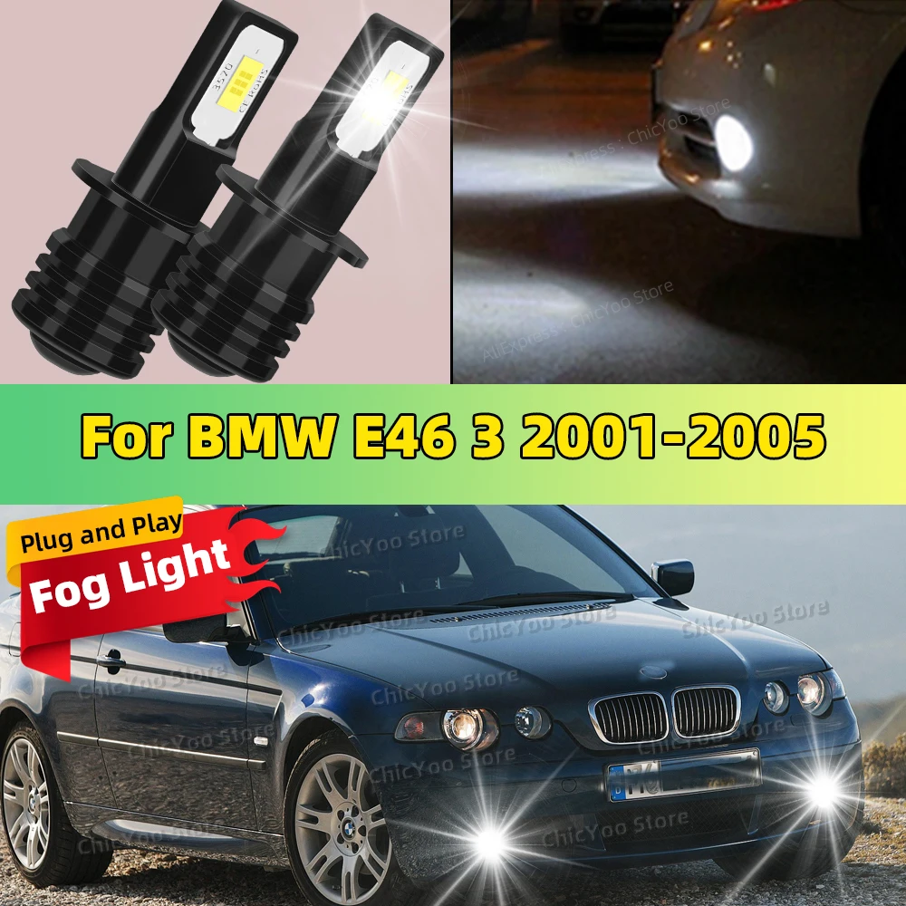 

Для BMW E46 3 2001 2002 2003 2004 2005 2X светодиодный автомобильный светильник, передняя лампа, противотуманная фара 20000LM, ультра яркая система без ошибок, интеграция