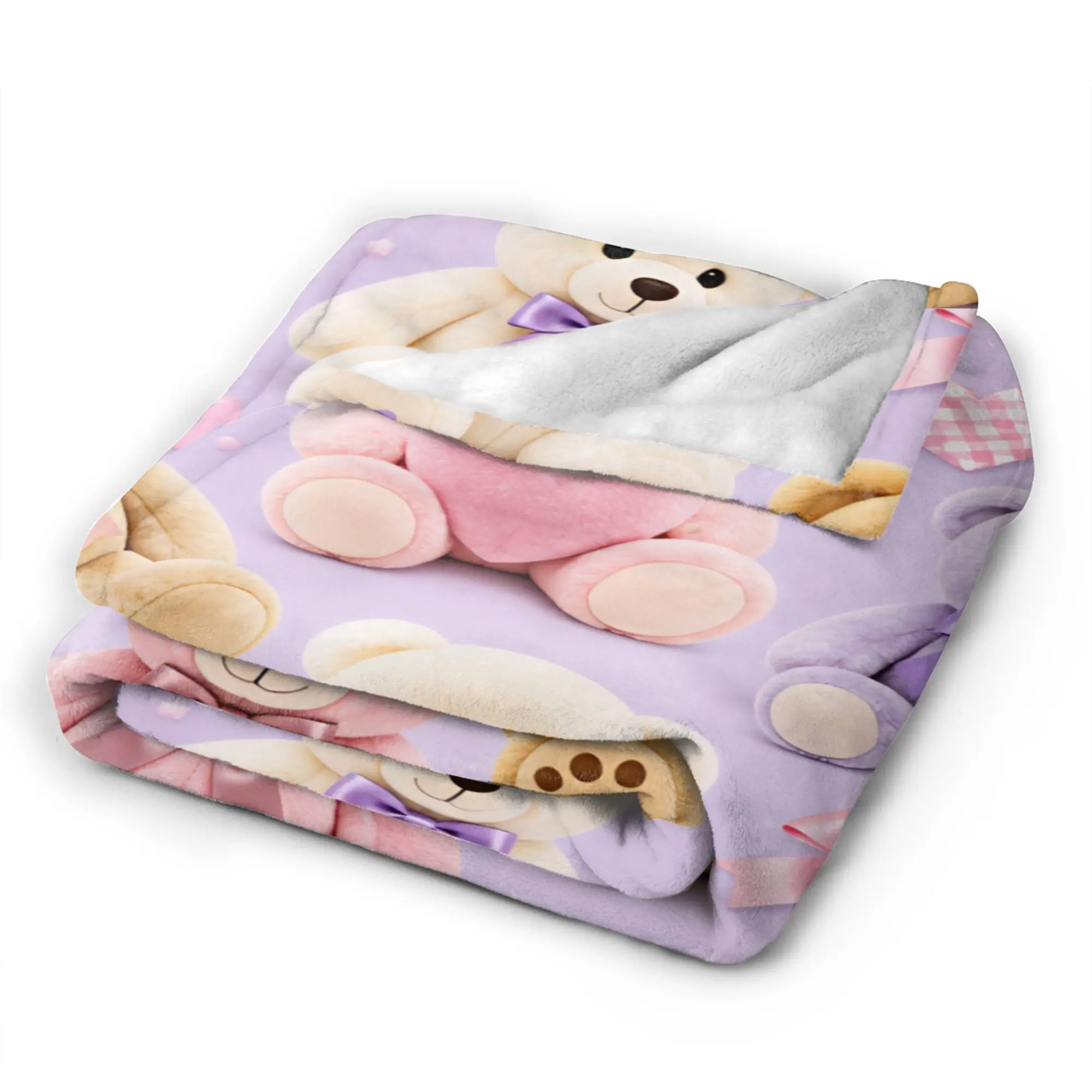 3D Fluffy Teddy Bear Blanket Boy Girl  Flannel Throw Blanket For Chair Sofa Bed Warm Soft Custom Quality Bedspread Gift