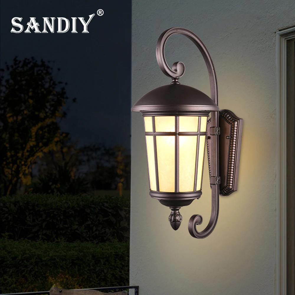 

SANDIY Led Outdoor Wall Light External Sconce Lamp Vintage Waterproof Garden Lighting Fixtures for Street Yard Villa Patio Gate